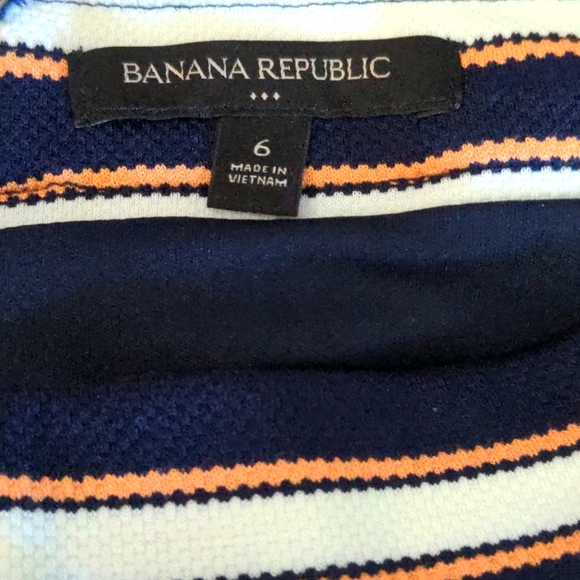 Banana Republic Peach White and Navy Striped Skirt - Picture 5 of 6